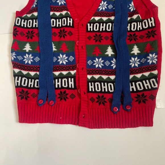 “Ho Ho Ho” Ugly Christmas Sweater Vest - Picture 3 of 8